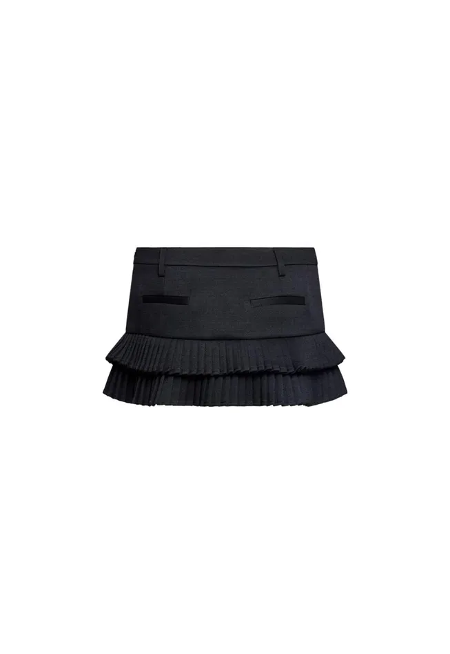 Lioness Fashion DOUBLE RUFFLE MINI SKORT Onyx Women Skirts Lioness Fashion DOUBLE RUFFLE MINI SKORT Onyx Women Skirts