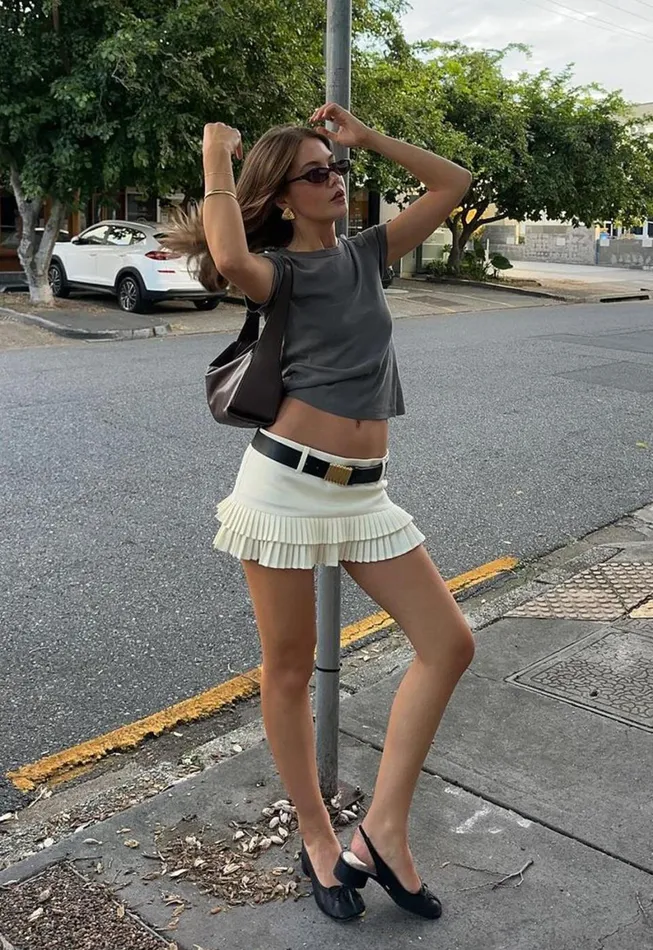 Lioness Fashion DOUBLE RUFFLE MINI SKORT Soft Lemon Women Bottoms