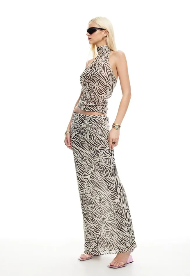 Lioness Fashion ENDLESS MAXI SKIRT Zebra Women Sets and Coords Lioness Fashion ENDLESS MAXI SKIRT Zebra Women Sets and Coords