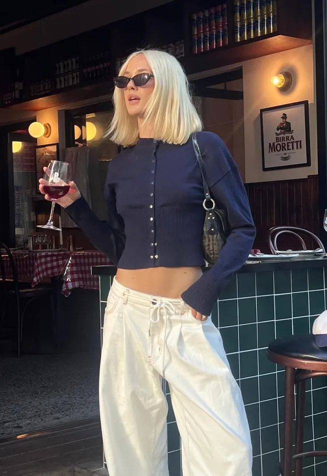 Lioness Fashion HEAD IN THE CLOUDS CARDIGAN Navy Women Tops Lioness Fashion HEAD IN THE CLOUDS CARDIGAN Navy Women Tops