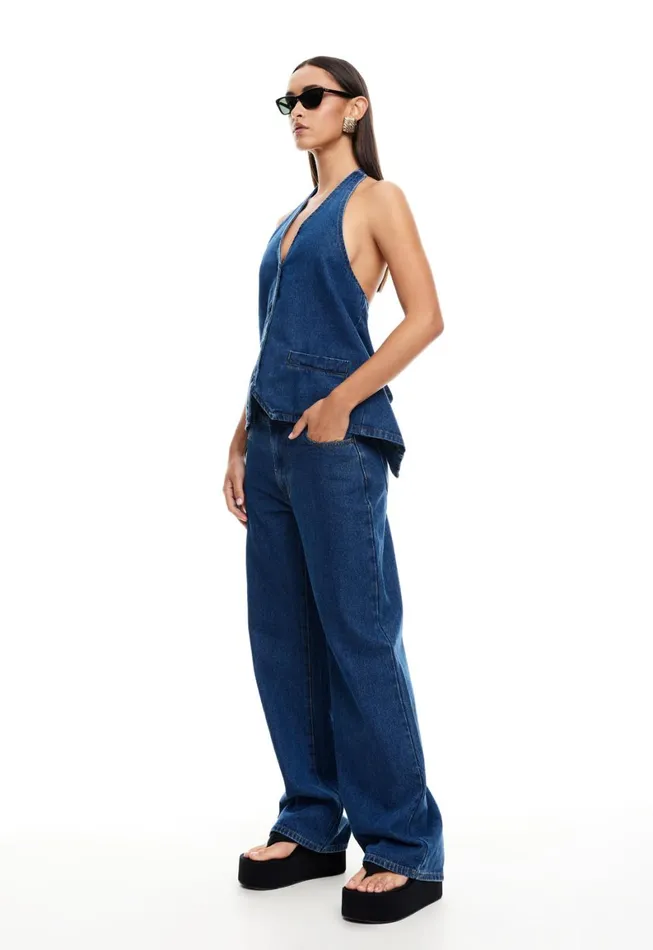 Lioness Fashion HILLS HALTER Dark Denim Women Denim