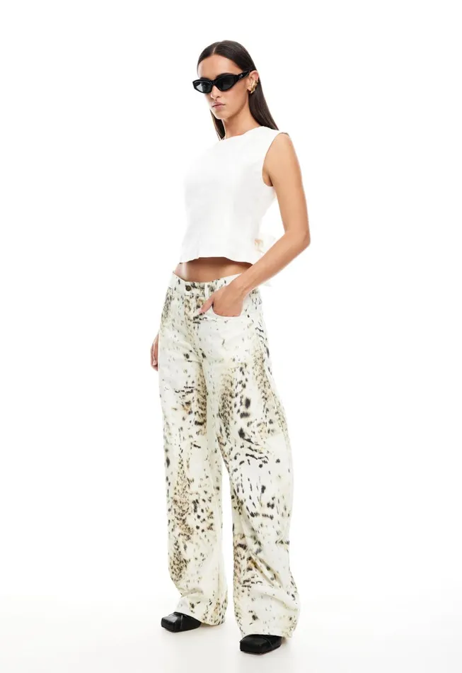 Lioness Fashion HORSESHOE JEAN Snow Leopard Women Pants