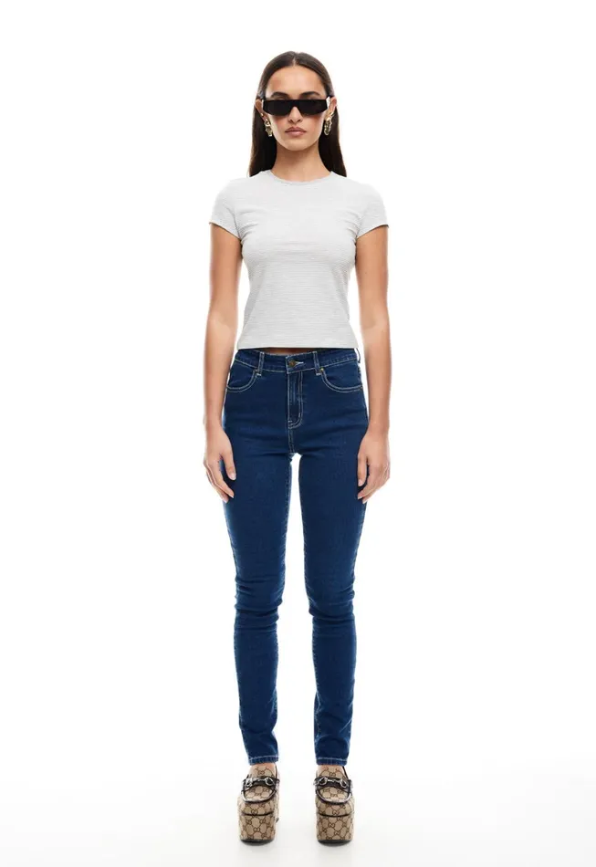 Lioness Fashion IN BLOOM SKINNY JEAN Blue Denim Women Pants Lioness Fashion IN BLOOM SKINNY JEAN Blue Denim Women Pants