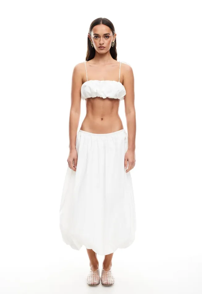 Lioness Fashion INTUITION BUBBLE MIDI SKIRT Ivory Women Sets and Coords Lioness Fashion INTUITION BUBBLE MIDI SKIRT Ivory Women Sets and Coords