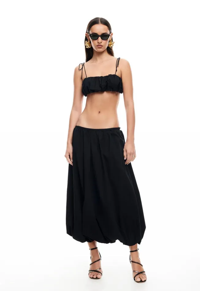 Lioness Fashion INTUITION BUBBLE MIDI SKIRT Onyx Women Sets and Coords Lioness Fashion INTUITION BUBBLE MIDI SKIRT Onyx Women Sets and Coords