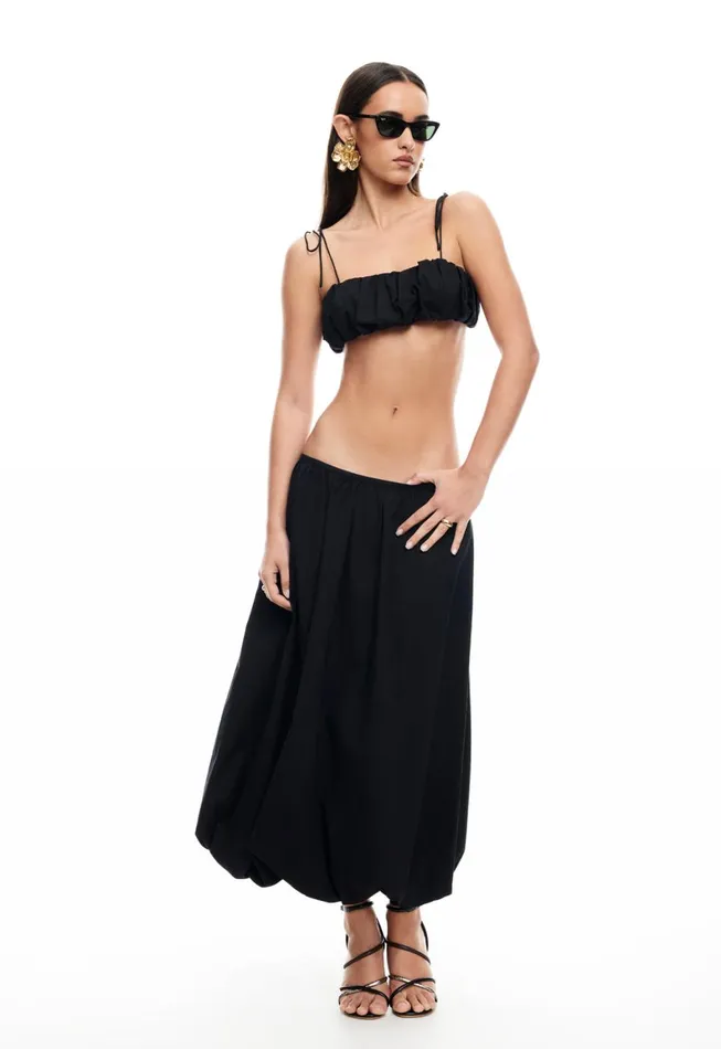 Lioness Fashion INTUITION BUBBLE MIDI SKIRT Onyx Women Sets and Coords Lioness Fashion INTUITION BUBBLE MIDI SKIRT Onyx Women Sets and Coords
