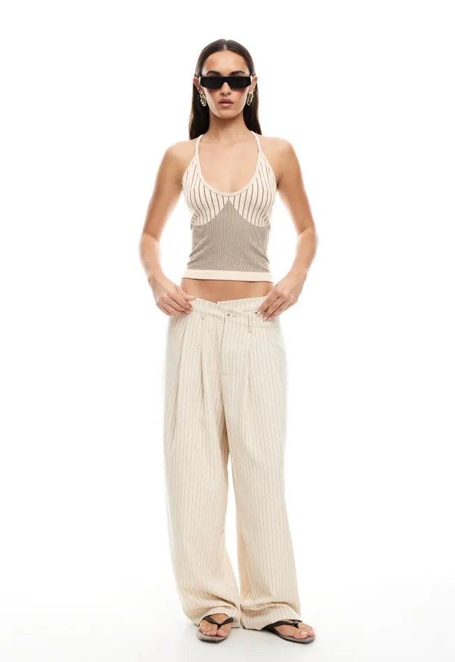 Lioness Fashion LA MESA PANT Cream Pinstripe Women Pants Lioness Fashion LA MESA PANT Cream Pinstripe Women Pants