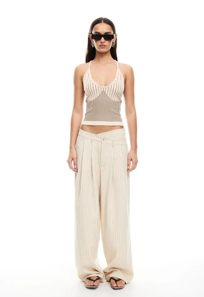 Lioness Fashion LA MESA PANT Cream Pinstripe Women Pants Lioness Fashion LA MESA PANT Cream Pinstripe Women Pants
