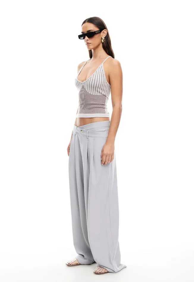 Lioness Fashion LA MESA PANT Light Grey Pinstripe Women Pants Lioness Fashion LA MESA PANT Light Grey Pinstripe Women Pants
