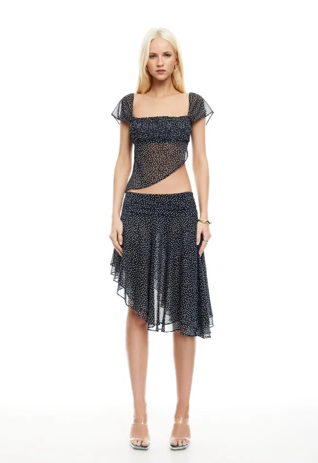 Lioness Fashion LEGACY MIDI SKIRT Onyx Polka Women Sets and Coords