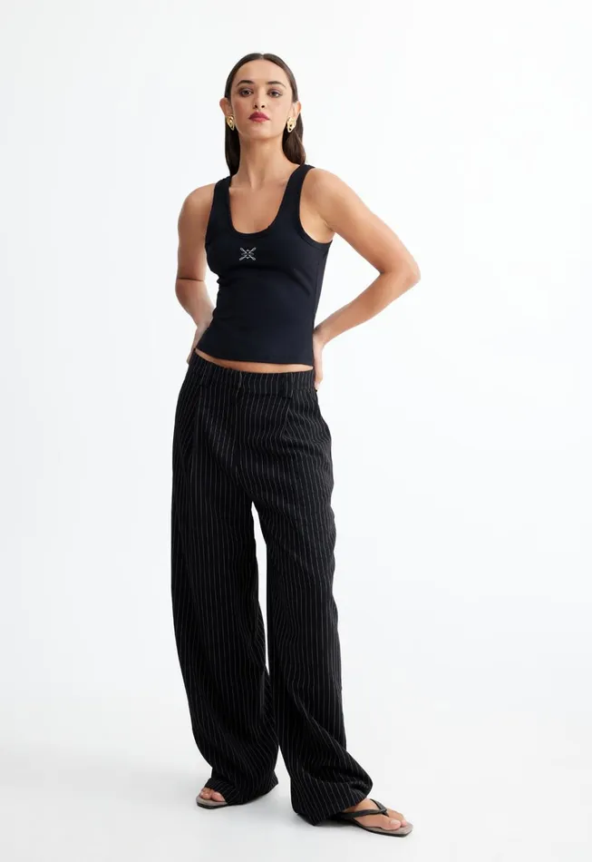 Lioness Fashion LEO PANT Onyx Pinstripe Women Sets and Coords Lioness Fashion LEO PANT Onyx Pinstripe Women Sets and Coords