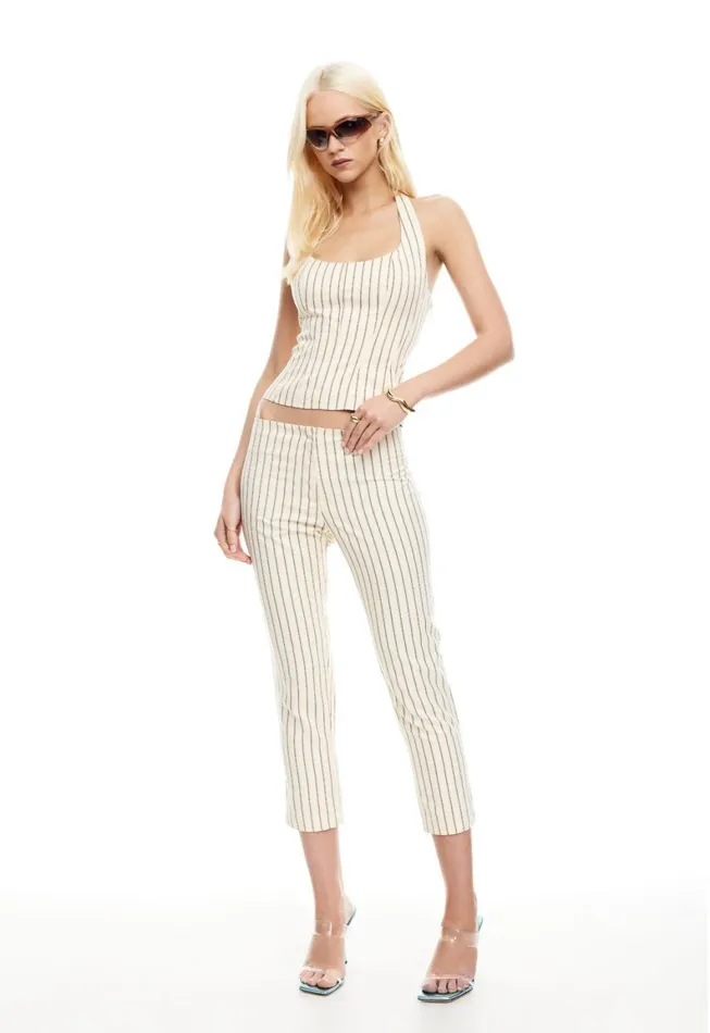 Lioness Fashion LES DEUX CAPRI Cream Stripe Women Pants