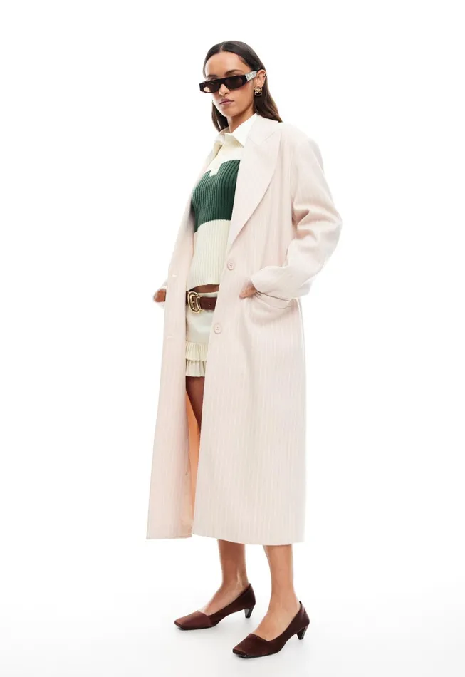 Lioness Fashion OLSEN COAT Beige Pinstripe Women Outerwear Lioness Fashion OLSEN COAT Beige Pinstripe Women Outerwear