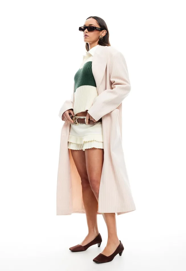 Lioness Fashion OLSEN COAT Beige Pinstripe Women Outerwear Lioness Fashion OLSEN COAT Beige Pinstripe Women Outerwear