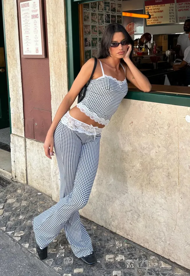 Lioness Fashion ON POINTE PANT Black Check Women Pants Lioness Fashion ON POINTE PANT Black Check Women Pants