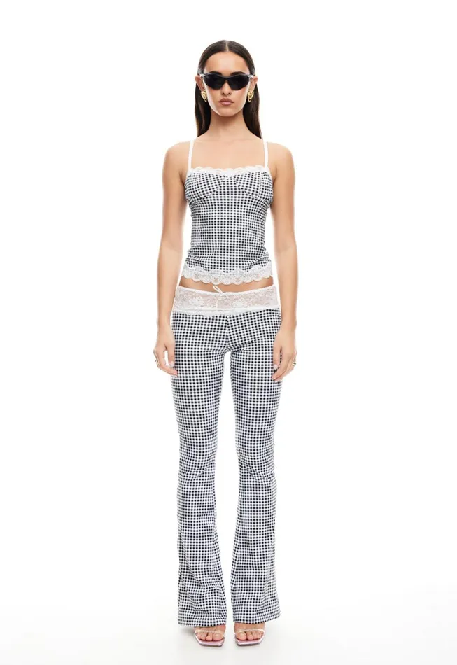Lioness Fashion ON POINTE PANT Black Check Women Pants Lioness Fashion ON POINTE PANT Black Check Women Pants