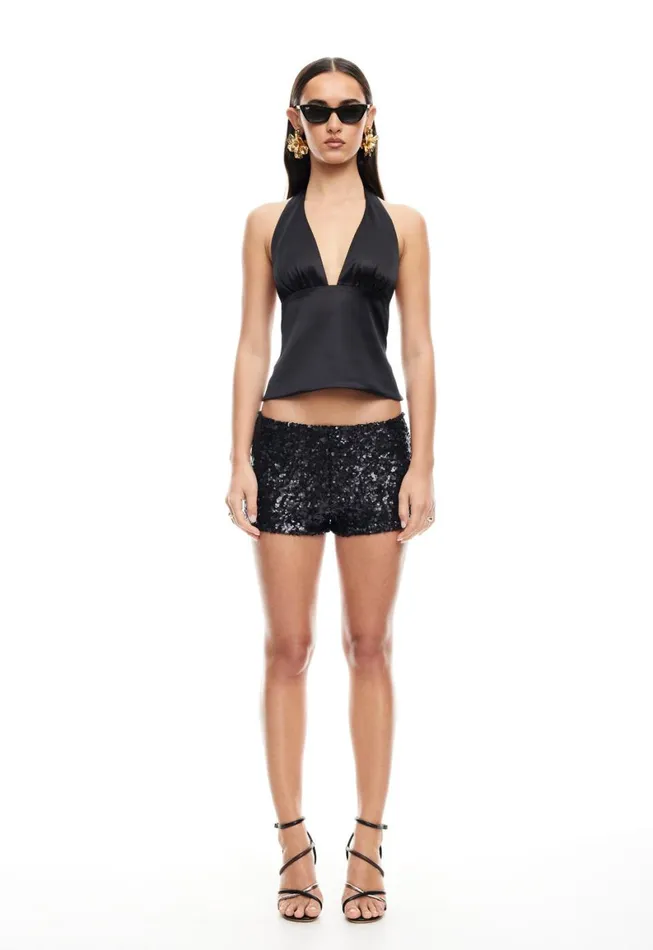 Lioness Fashion OPULENCE HALTER TOP Onyx Women Tops Lioness Fashion OPULENCE HALTER TOP Onyx Women Tops