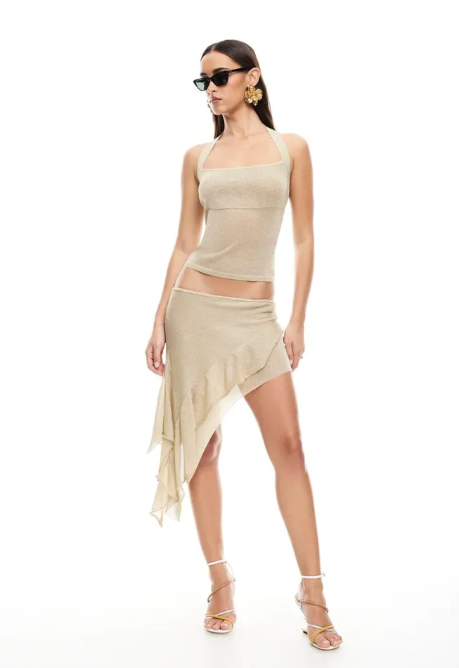 Lioness Fashion PALISADES HALTER TOP Oyster Women Sets and Coords Lioness Fashion PALISADES HALTER TOP Oyster Women Sets and Coords