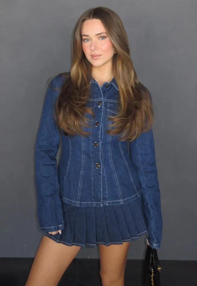 Lioness Fashion RIDER MINI SKORT Blue Denim Women Sets and Coords Lioness Fashion RIDER MINI SKORT Blue Denim Women Sets and Coords