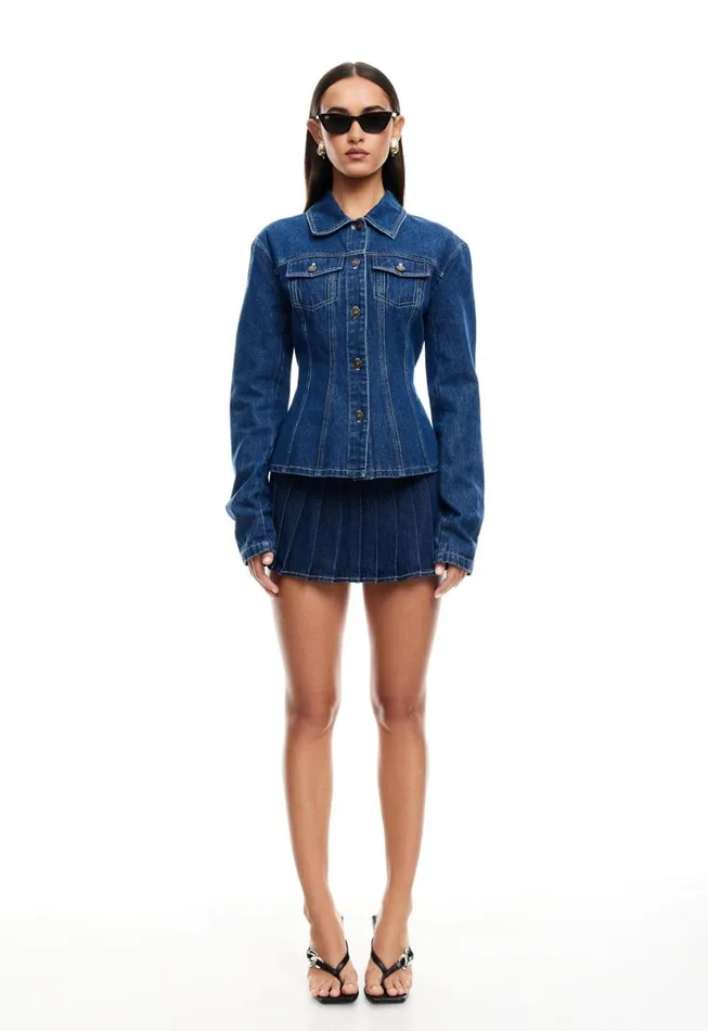 Lioness Fashion RIDER MINI SKORT Blue Denim Women Sets and Coords Lioness Fashion RIDER MINI SKORT Blue Denim Women Sets and Coords