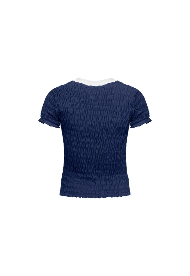 Lioness Fashion SCRUNCHED SPECTATE TOP Indigo Women Tops Lioness Fashion SCRUNCHED SPECTATE TOP Indigo Women Tops