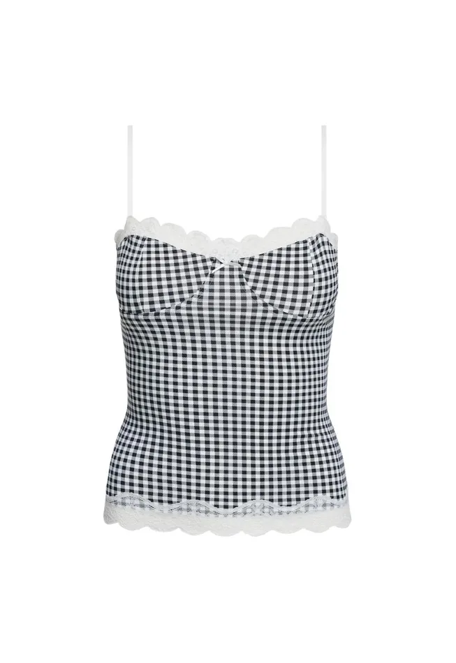 Lioness Fashion TOP MODEL CAMI Black Check Women Tops Lioness Fashion TOP MODEL CAMI Black Check Women Tops