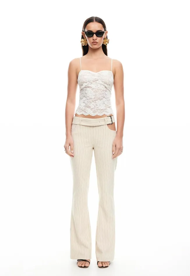 Lioness Fashion YVES PANT Cream Pinstripe Women Pants