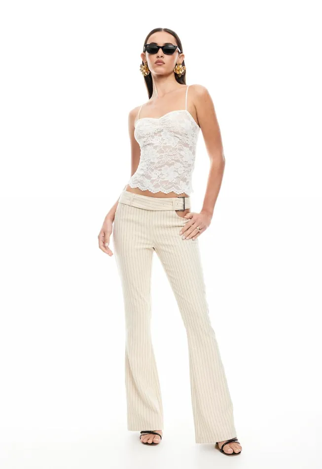 Lioness Fashion YVES PANT Cream Pinstripe Women Pants