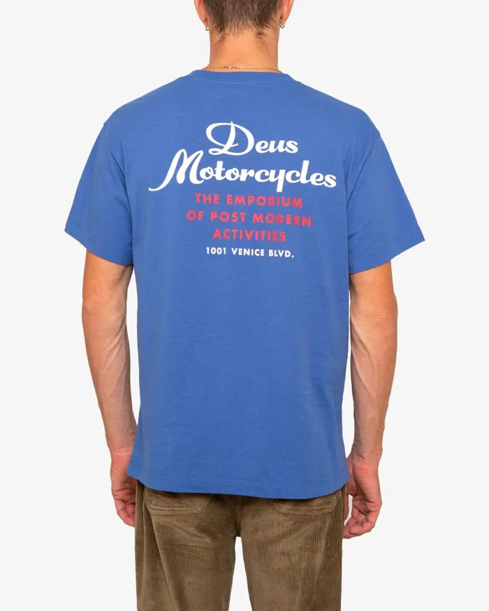 Men 224 Volts Tee 8211 True Blue Deus Ex Machina Tees Men 224 Volts Tee 8211 True Blue Deus Ex Machina Tees