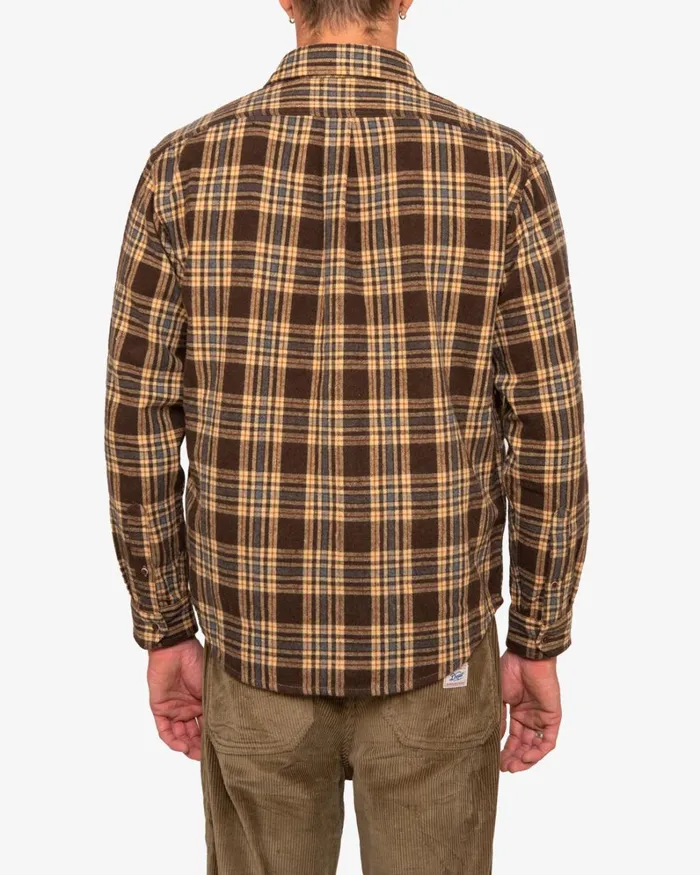 Men Allan Flannel Shirt 8211 Choc Brown Deus Ex Machina Shirts Men Allan Flannel Shirt 8211 Choc Brown Deus Ex Machina Shirts