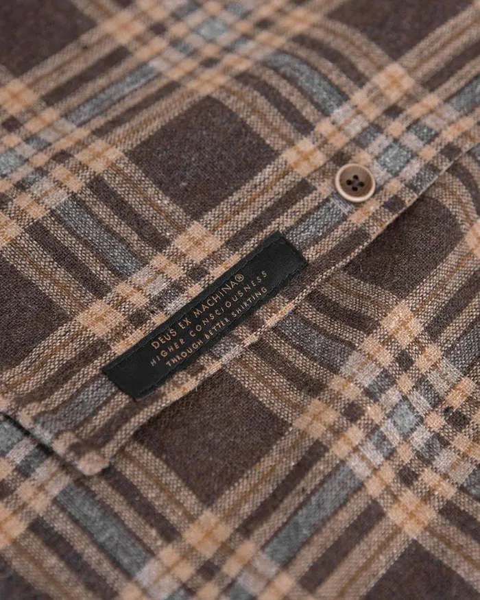 Men Allan Flannel Shirt 8211 Choc Brown Deus Ex Machina Shirts Men Allan Flannel Shirt 8211 Choc Brown Deus Ex Machina Shirts