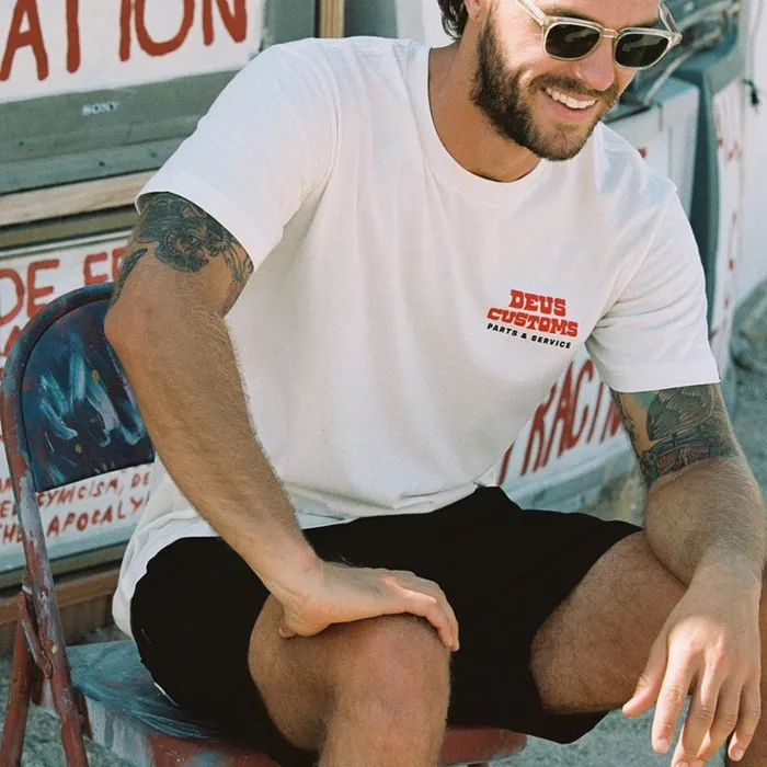 Men Automatica Tee 8211 Vintage White Deus Ex Machina Tees Men Automatica Tee 8211 Vintage White Deus Ex Machina Tees