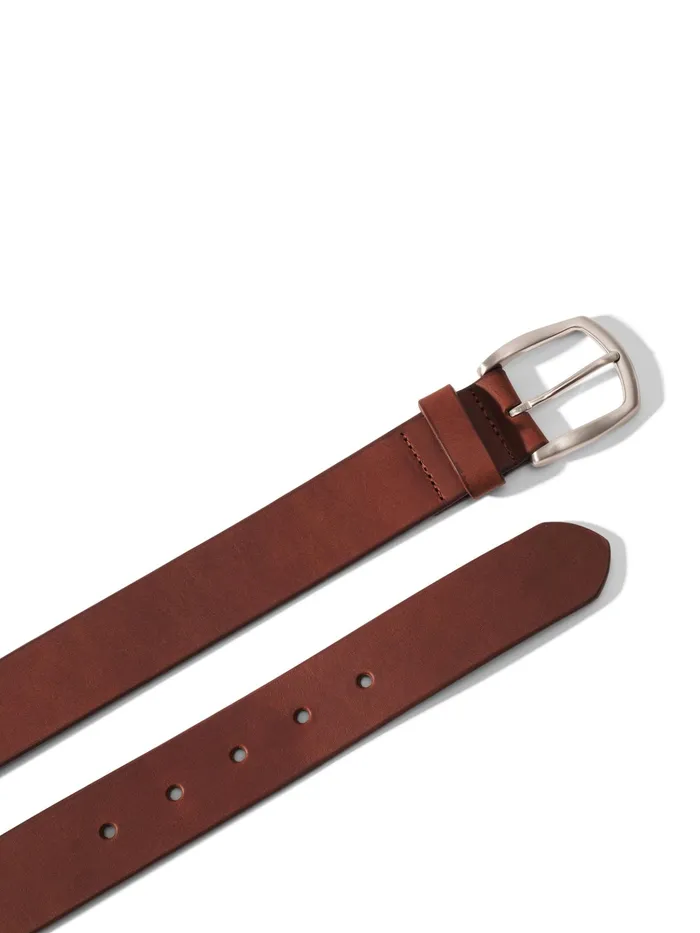 Men Belts Faherty Leather Belt Brown