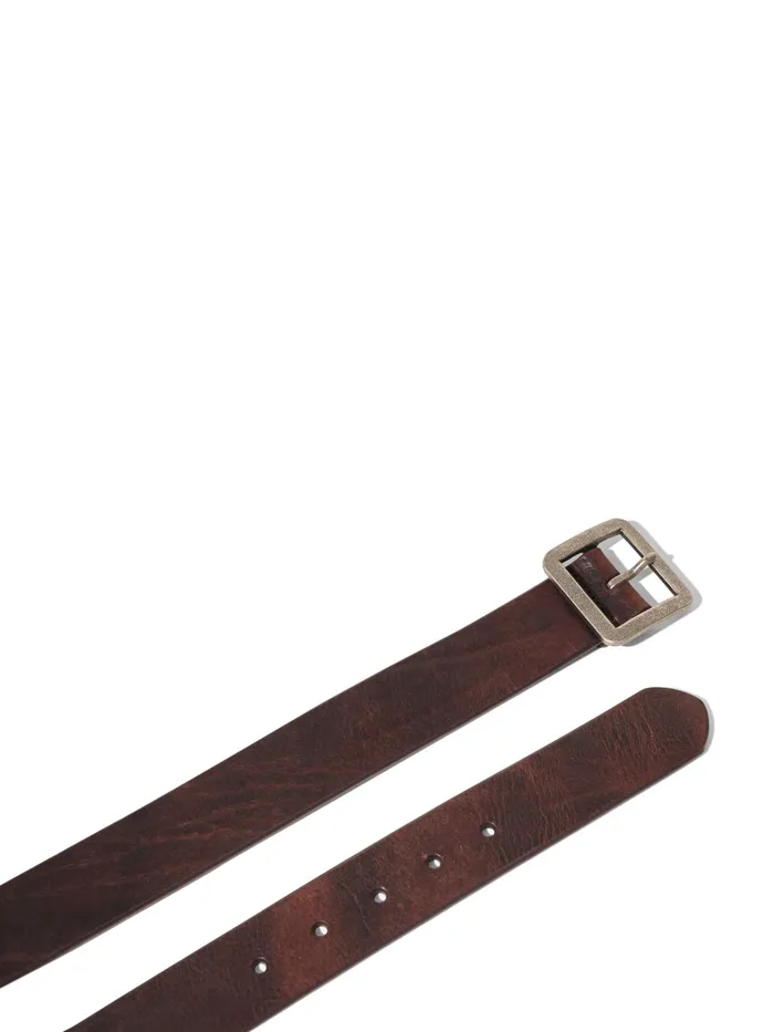 Men Belts Faherty Rugged Leather Belt Brown