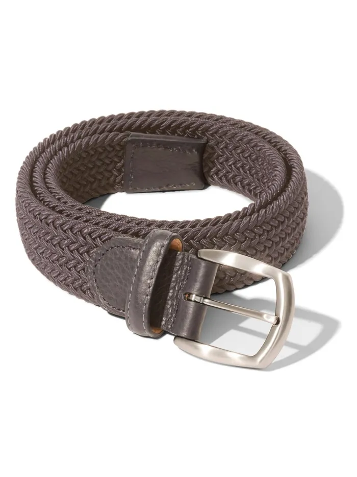 Men Belts Faherty Stretch Woven Belt Grey32
