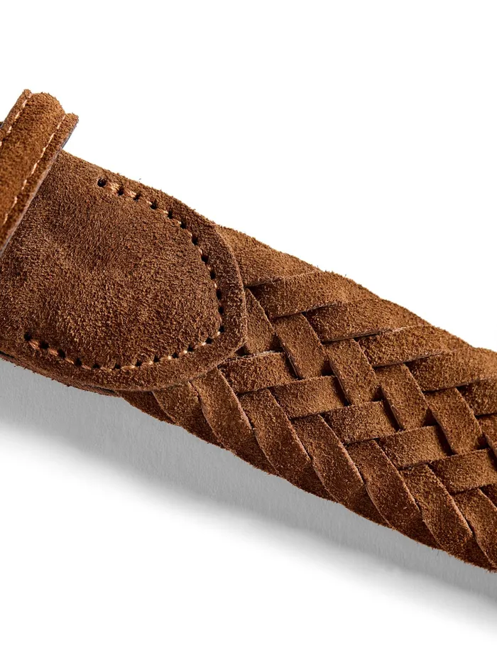 Men Belts Faherty Suede Woven Belt Brown