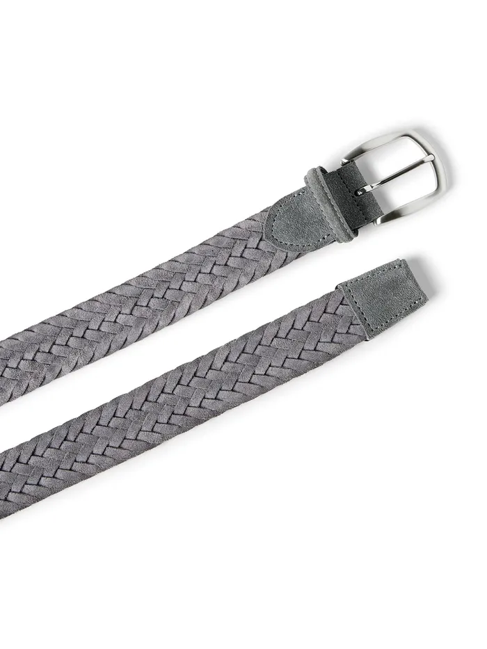 Men Belts Faherty Suede Woven Belt Grey
