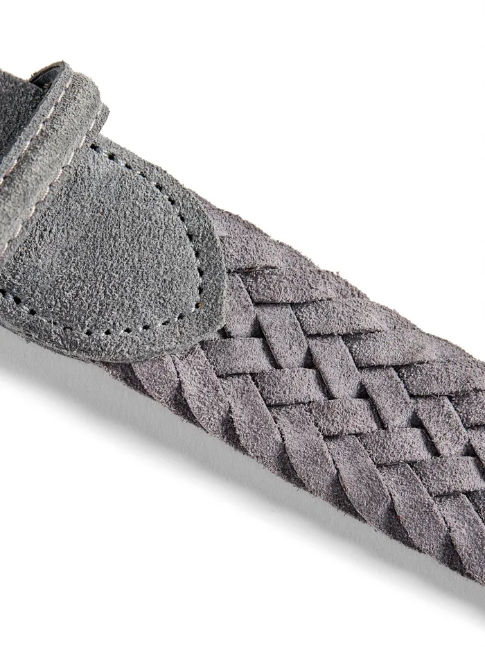 Men Belts Faherty Suede Woven Belt Grey