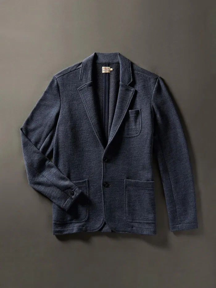 Men Blazers Faherty Inlet Knit Blazer Deep Navy Melange