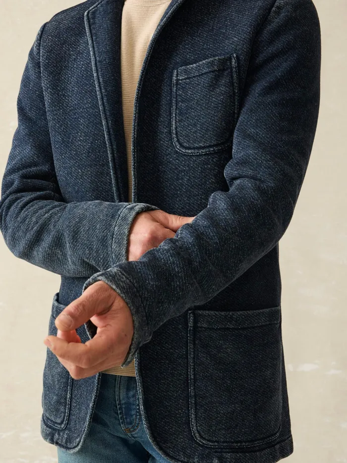Men Blazers Faherty Inlet Knit Blazer Hendricks Indigo Wash