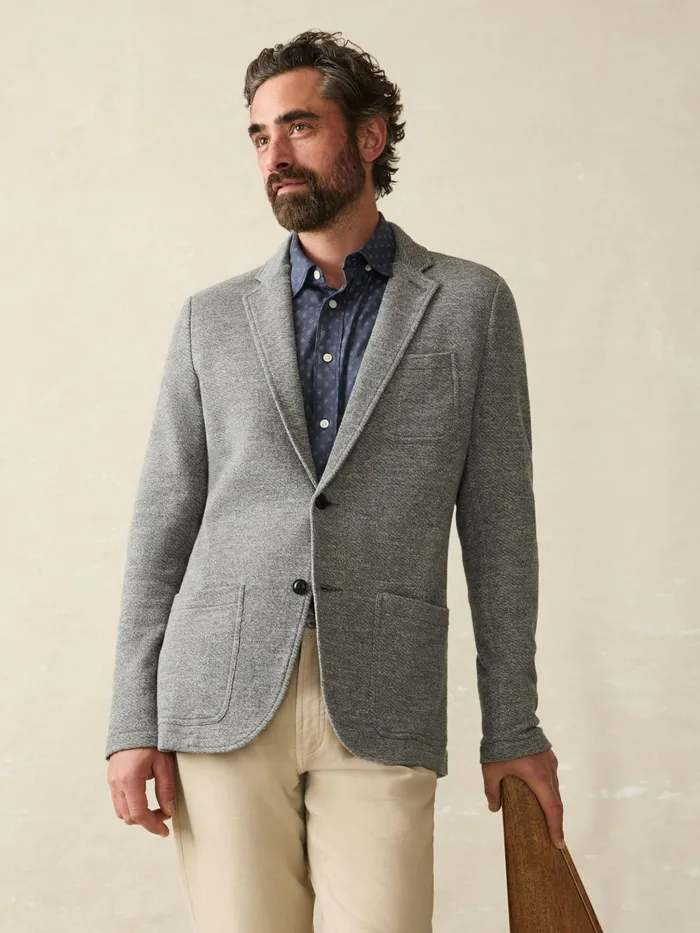 Men Blazers Faherty Inlet Knit Blazer Medium Grey Melange
