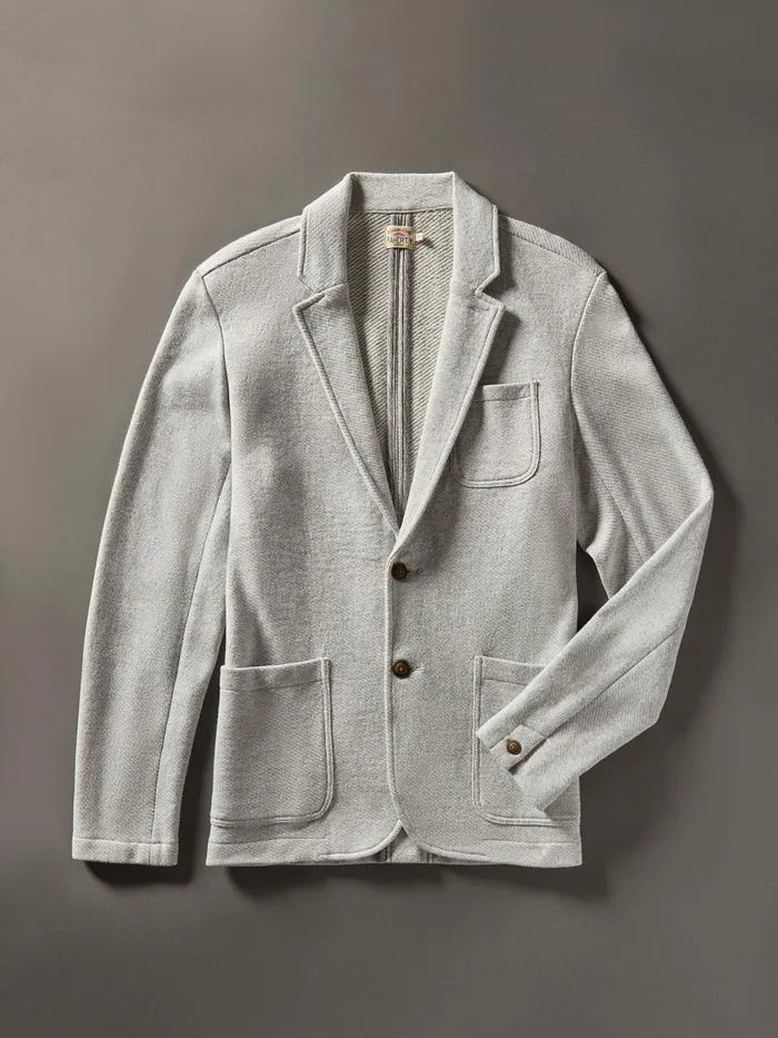Men Blazers Faherty Inlet Knit Blazer Short Heather Grey