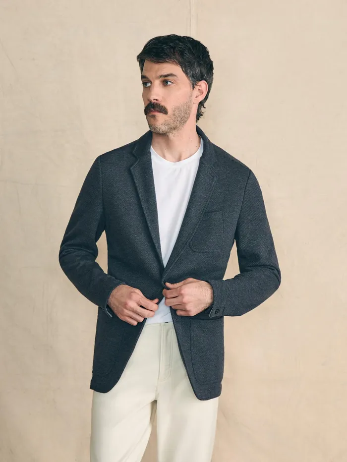 Men Blazers Faherty Inlet Knit Blazer Tall Black Sky Melange Men Blazers Faherty Inlet Knit Blazer Tall Black Sky Melange