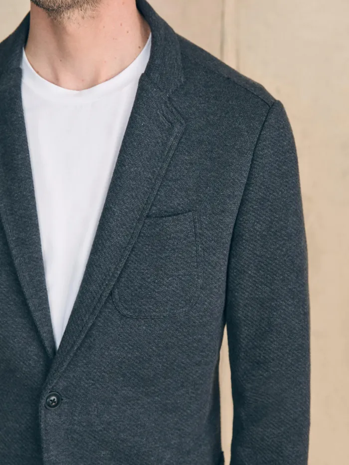 Men Blazers Faherty Inlet Knit Blazer Tall Black Sky Melange Men Blazers Faherty Inlet Knit Blazer Tall Black Sky Melange