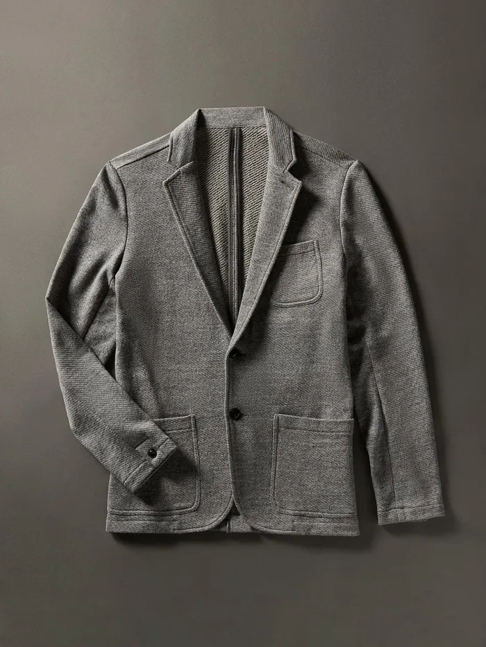 Men Blazers Faherty Inlet Knit Blazer Tall Medium Grey Melange