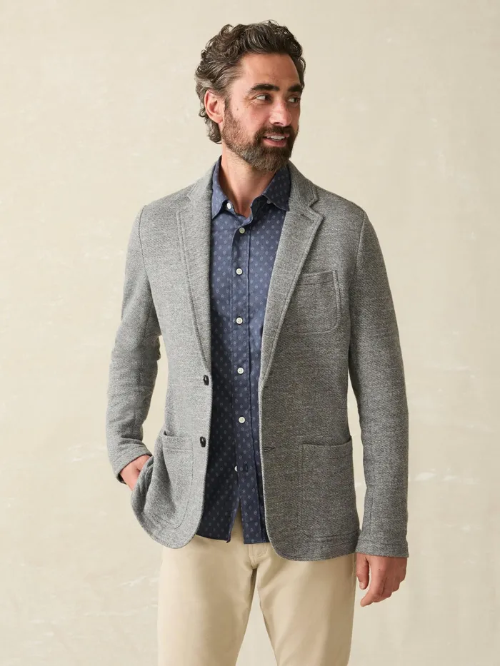 Men Blazers Faherty Inlet Knit Blazer Tall Medium Grey Melange Men Blazers Faherty Inlet Knit Blazer Tall Medium Grey Melange