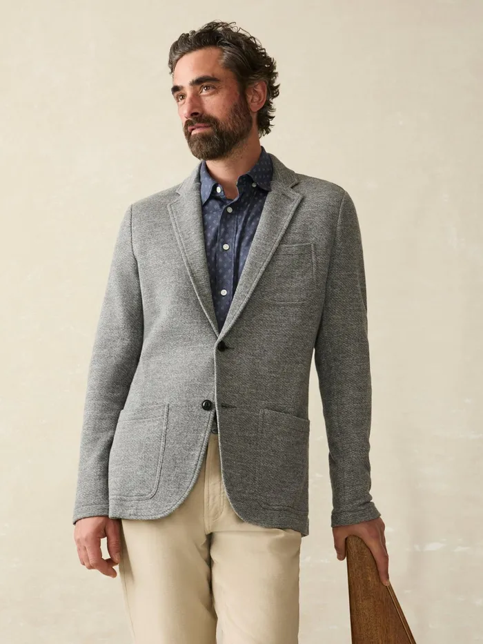 Men Blazers Faherty Inlet Knit Blazer Tall Medium Grey Melange Men Blazers Faherty Inlet Knit Blazer Tall Medium Grey Melange