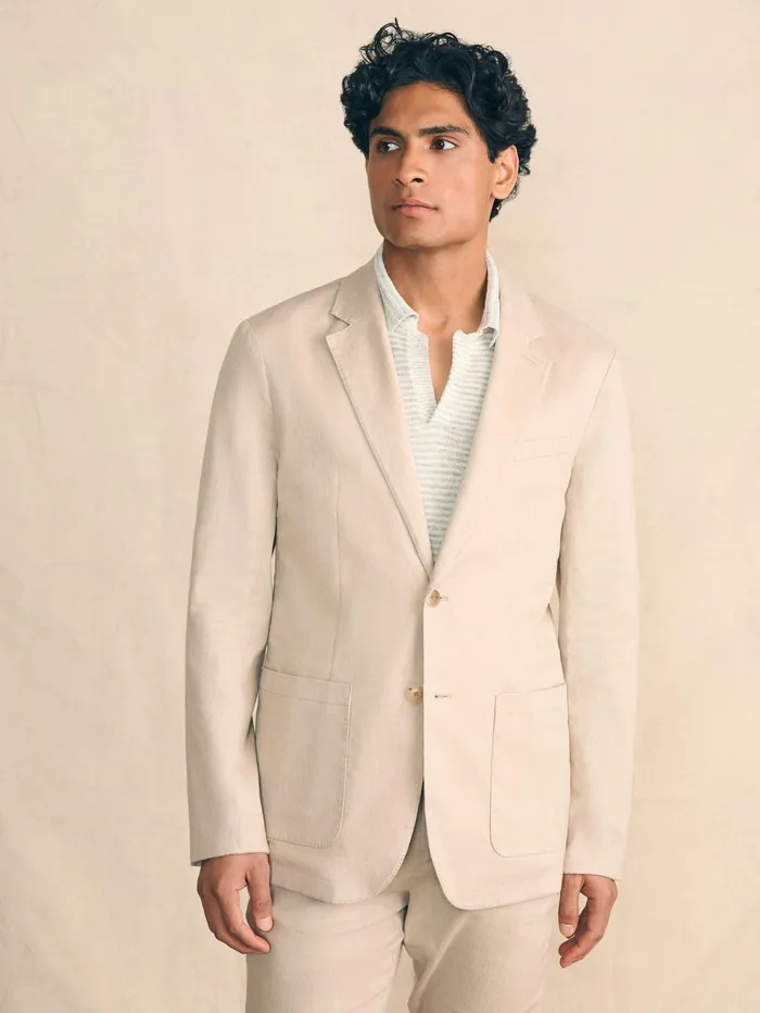 Men Blazers Faherty Movement Flex Linen Blazer Natural