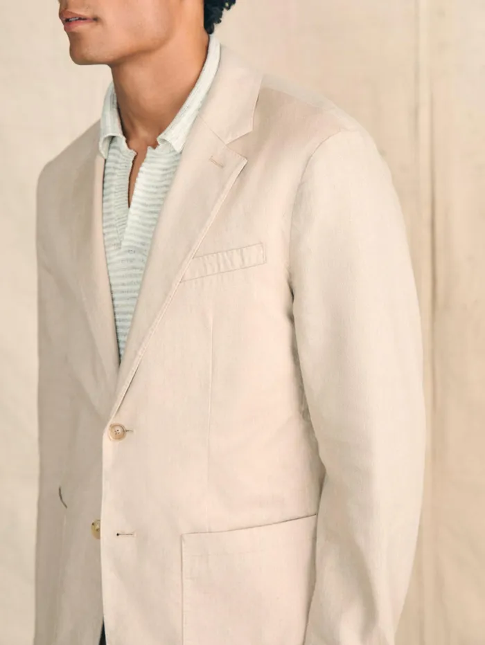 Men Blazers Faherty Movement Flex Linen Blazer Natural
