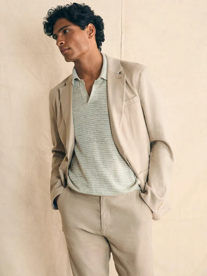 Men Blazers Faherty Movement Flex Linen Blazer Natural